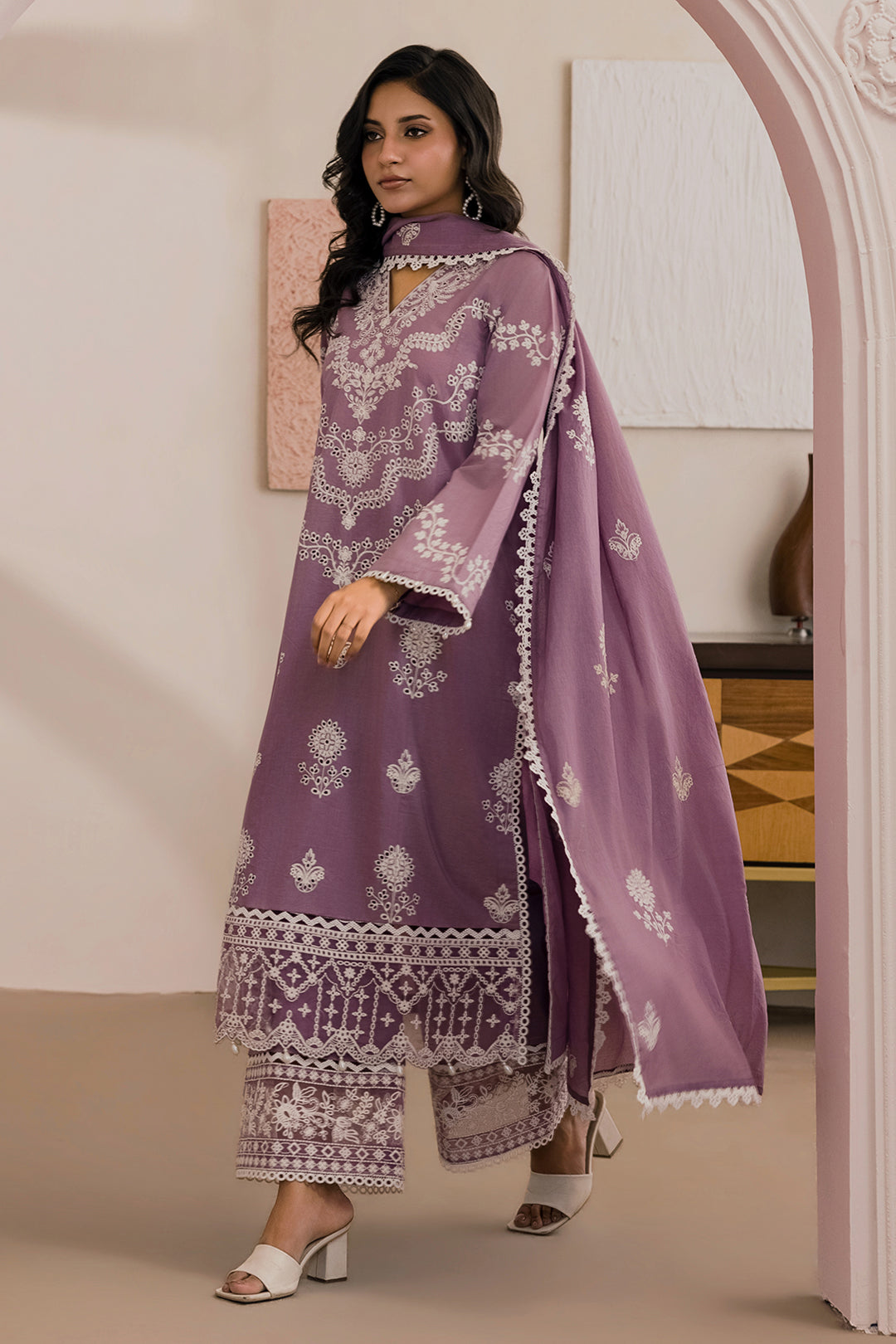 Embroidered Shirt Shalwar Dupatta - 0796