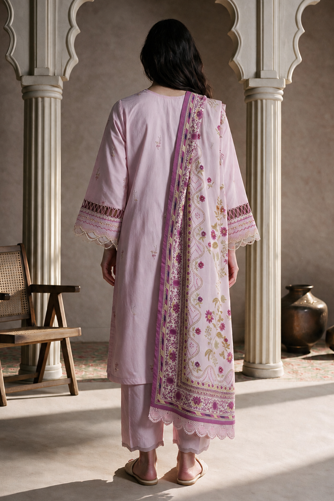 Embroidered Shirt Shalwar Dupatta - 0797