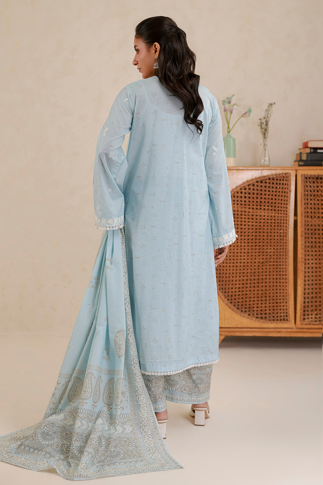 Embroidered Shirt Shalwar Dupatta - 0798