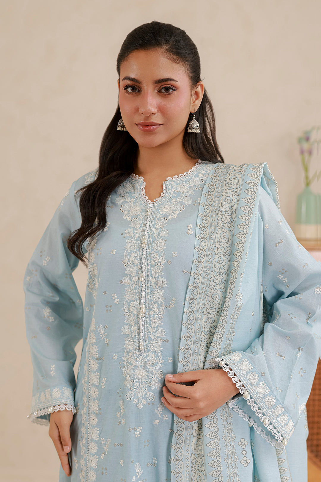 Embroidered Shirt Shalwar Dupatta - 0798