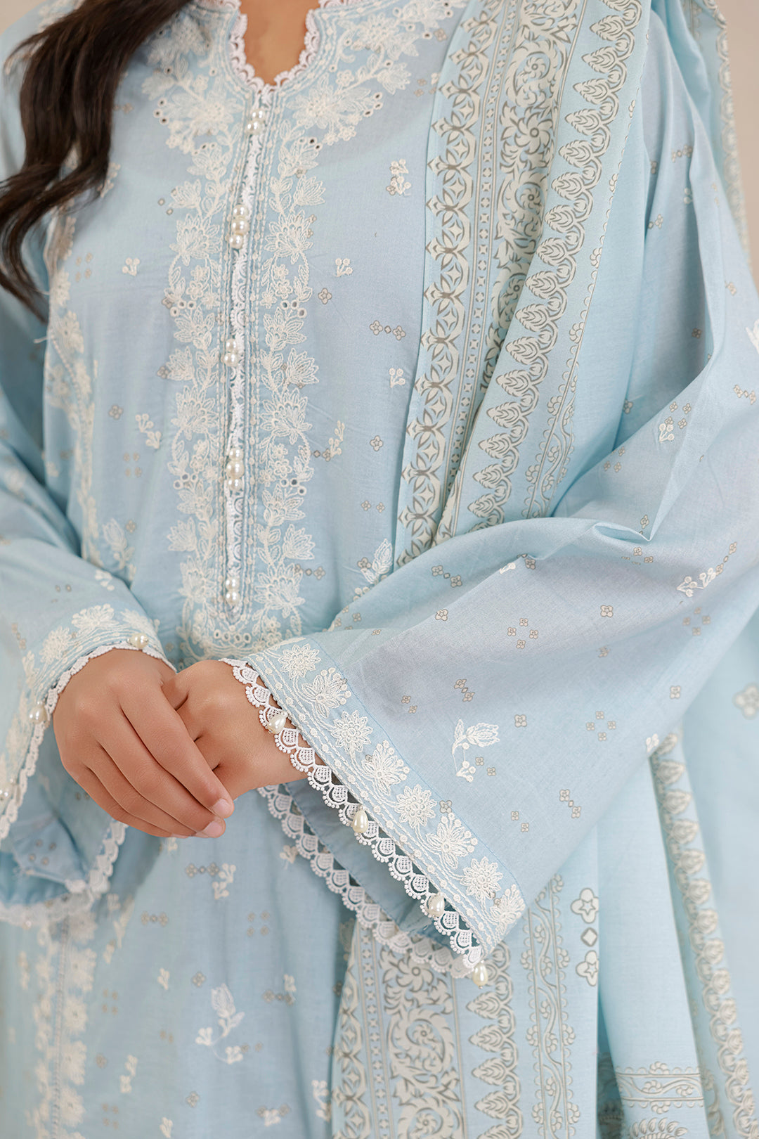 Embroidered Shirt Shalwar Dupatta - 0798
