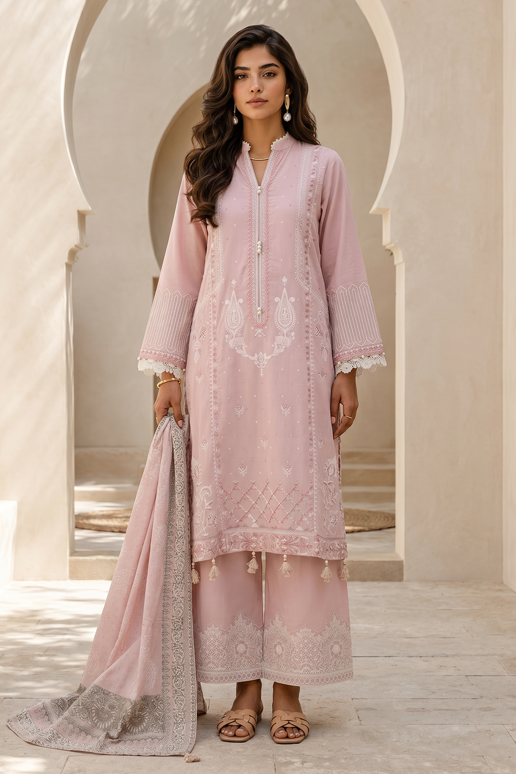 Embroidered Shirt Shalwar Dupatta - 0800
