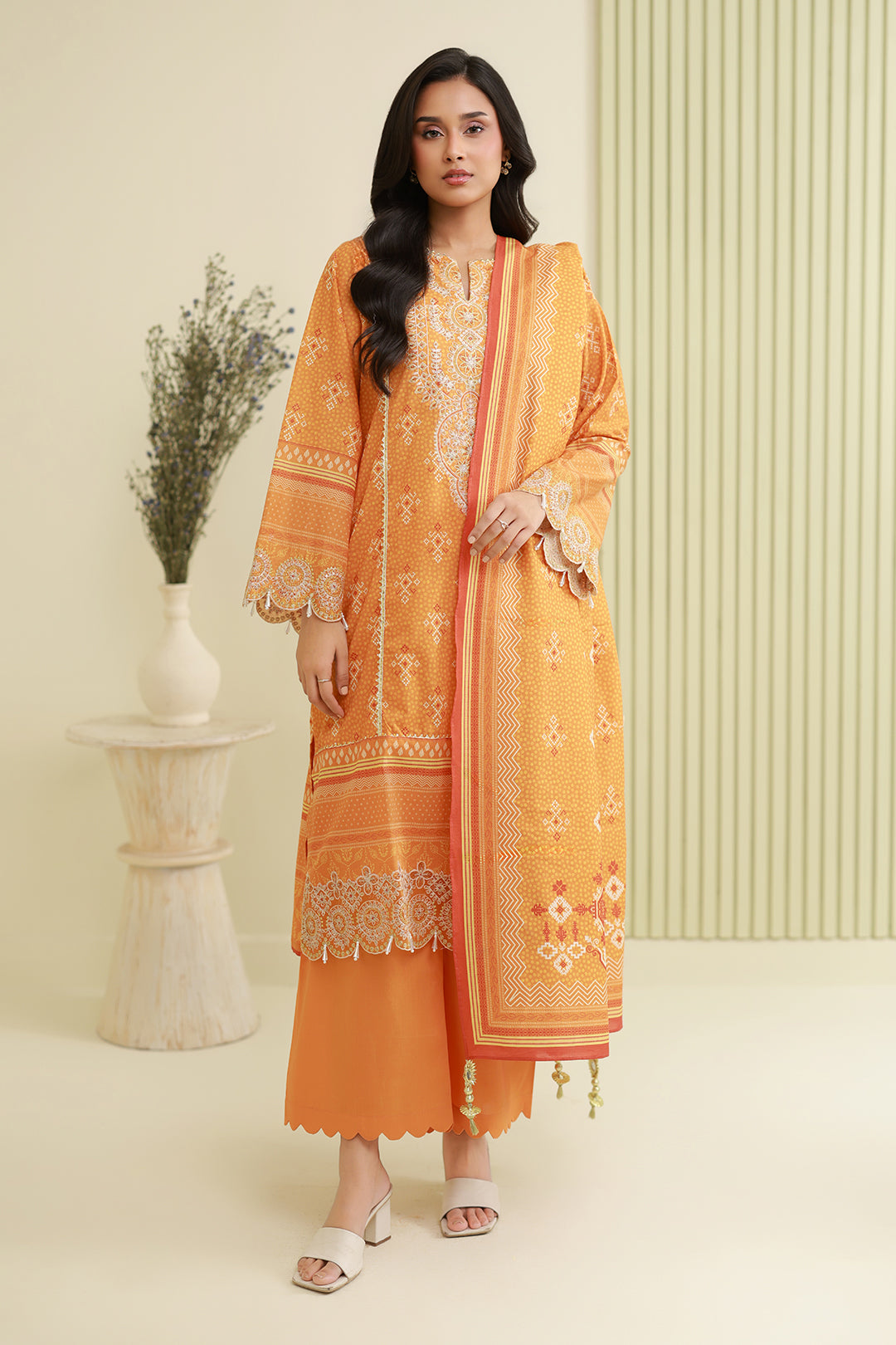 Embroidered Shirt Shalwar Dupatta - 0842