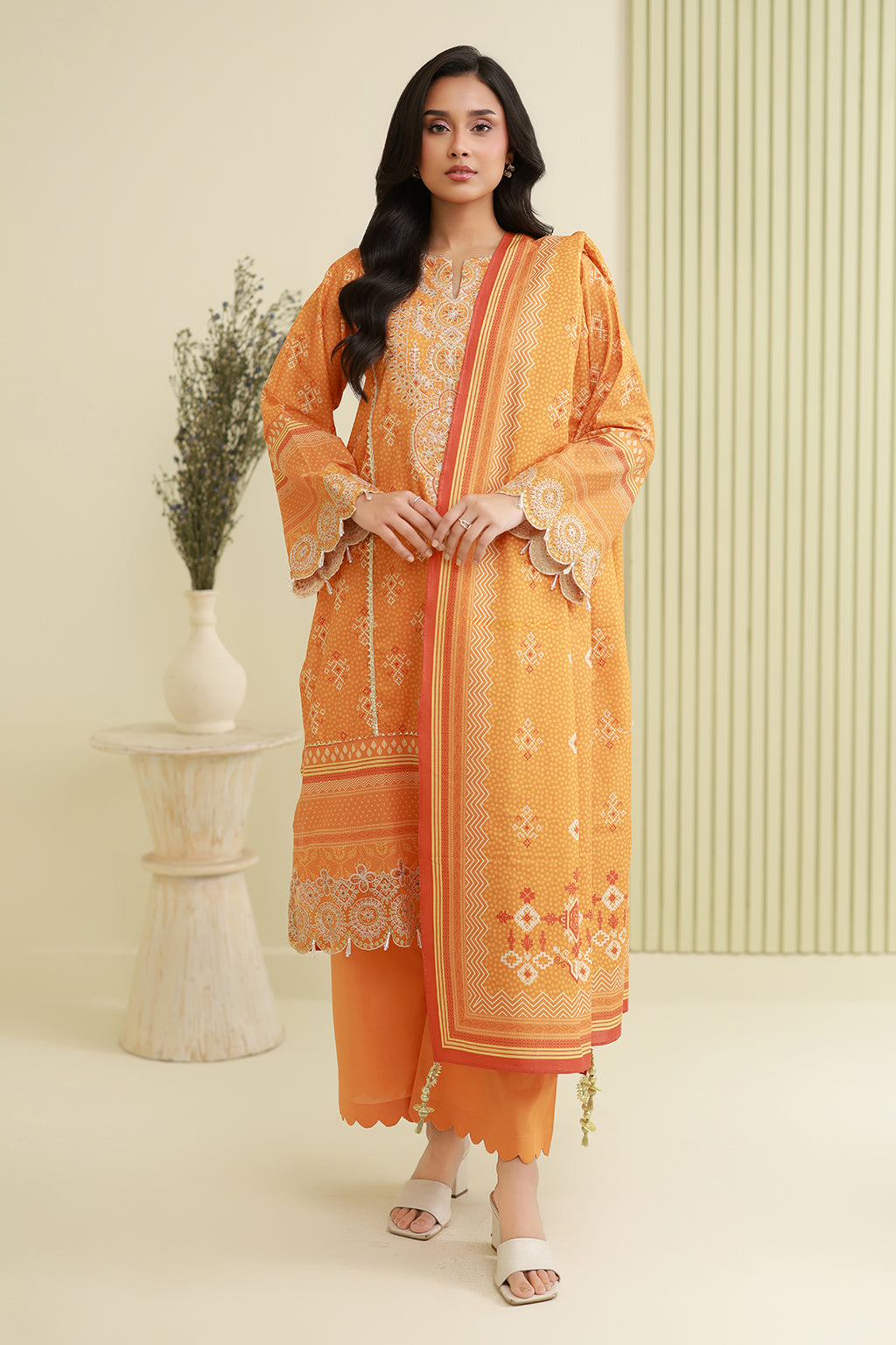 Embroidered Shirt Shalwar Dupatta - 0842
