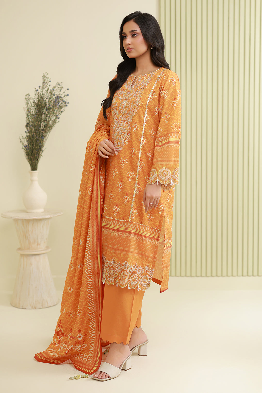 Embroidered Shirt Shalwar Dupatta - 0842