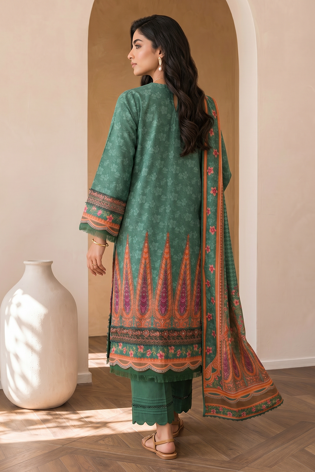 Embroidered Shirt Shalwar Dupatta - 0843