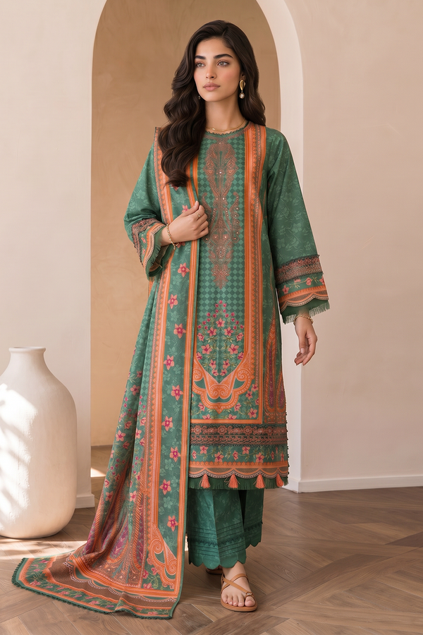 Embroidered Shirt Shalwar Dupatta - 0843