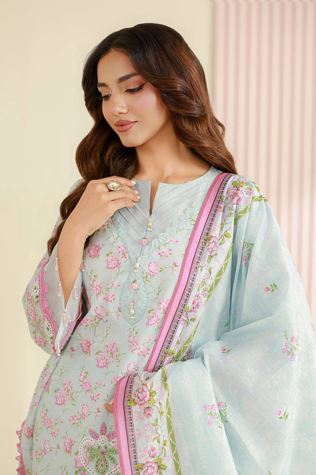 Embroidered Shirt Shalwar Dupatta - 0844