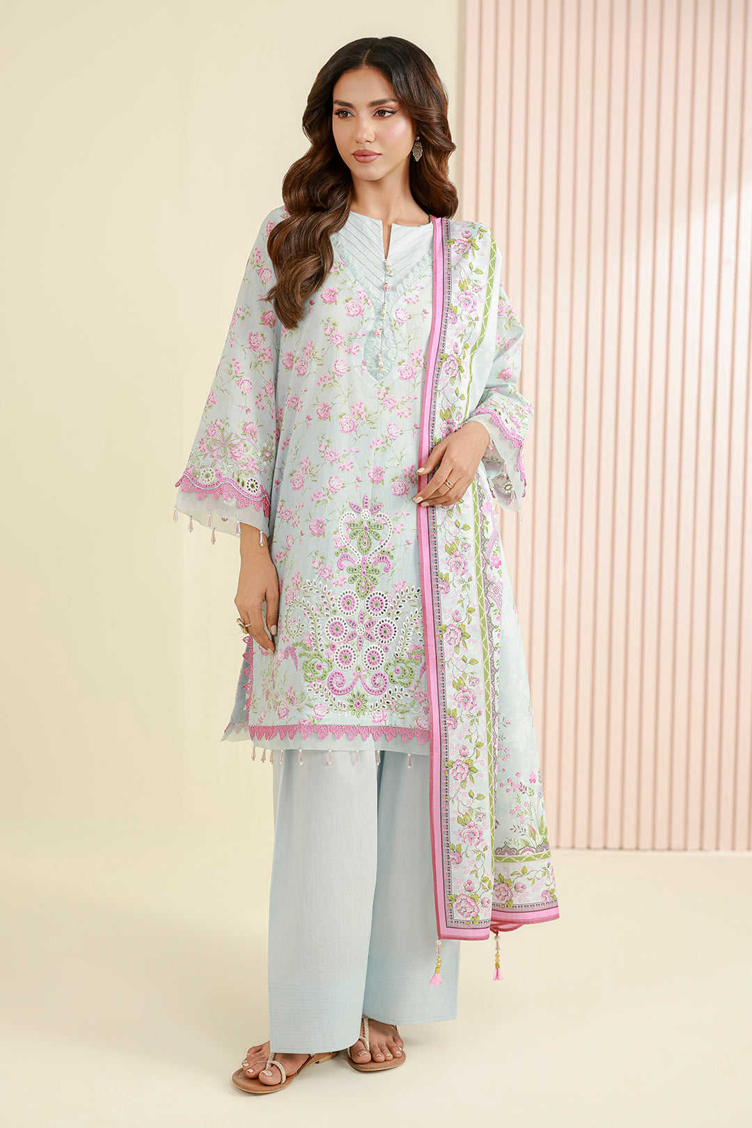 Embroidered Shirt Shalwar Dupatta - 0844