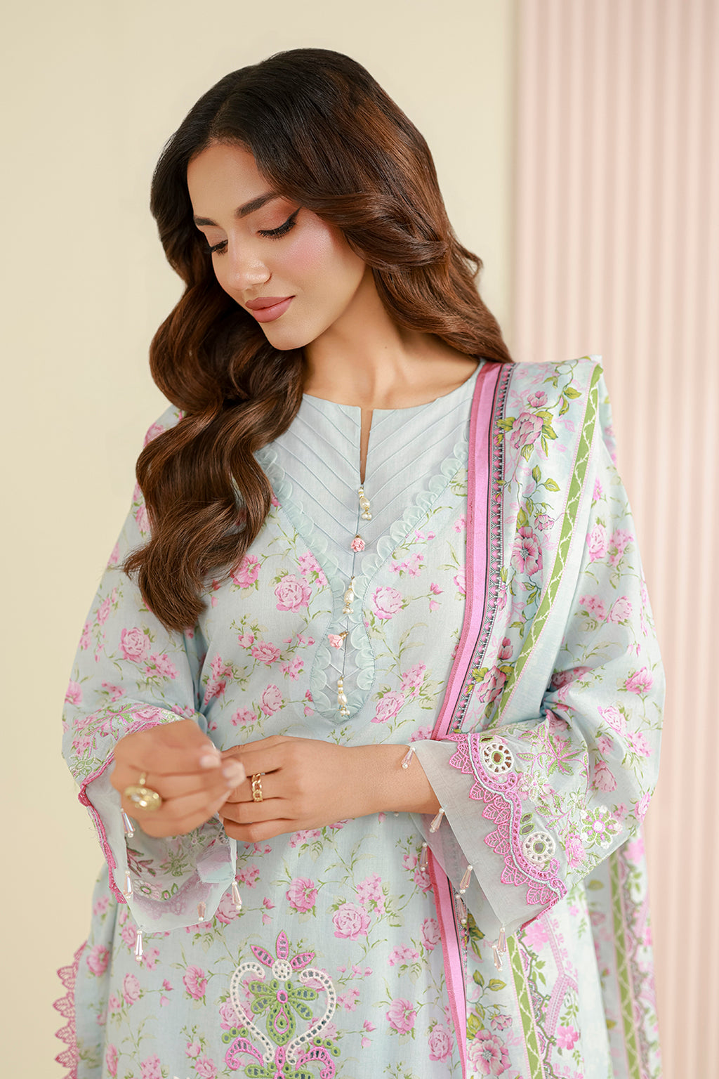 Embroidered Shirt Shalwar Dupatta - 0844