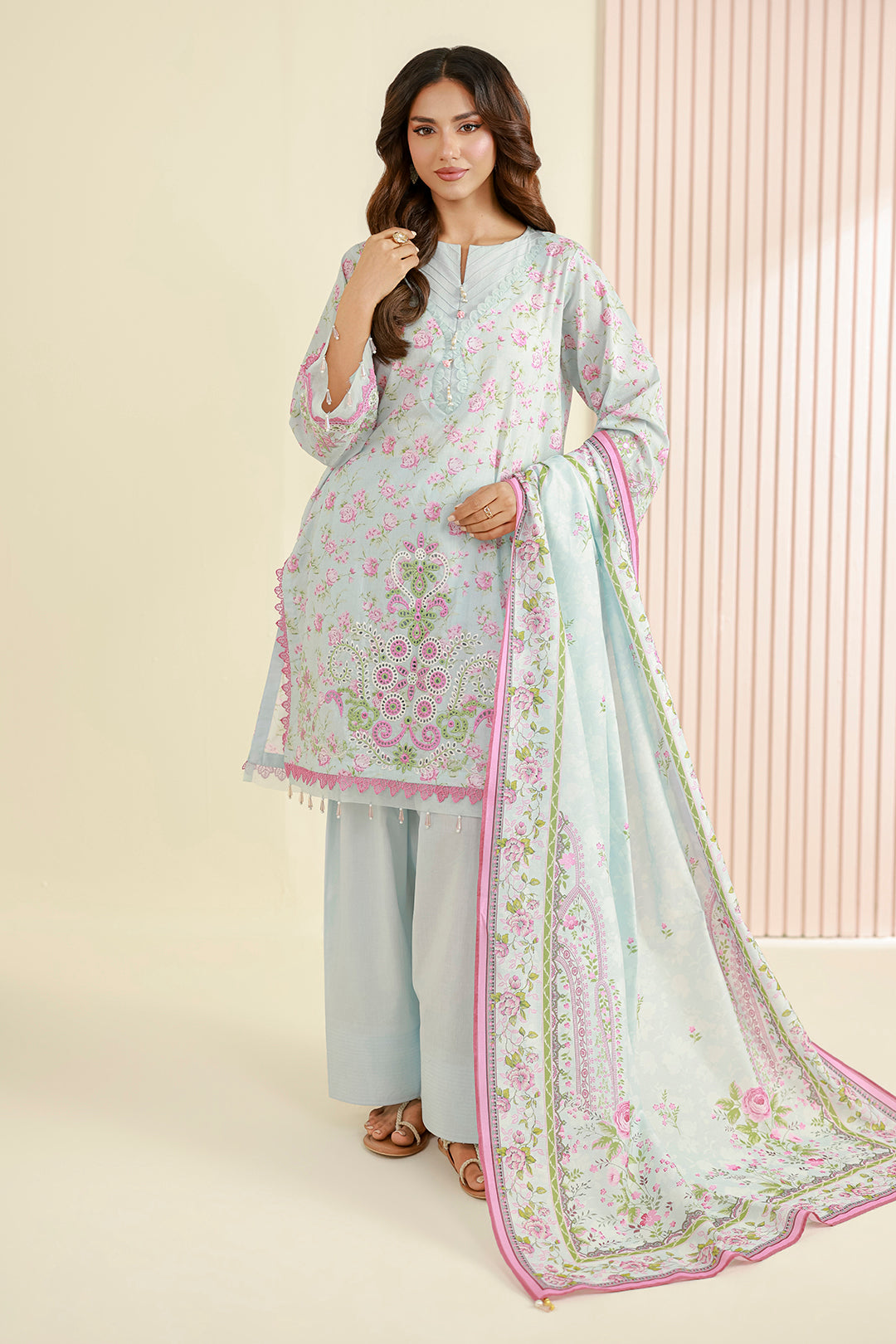 Embroidered Shirt Shalwar Dupatta - 0844