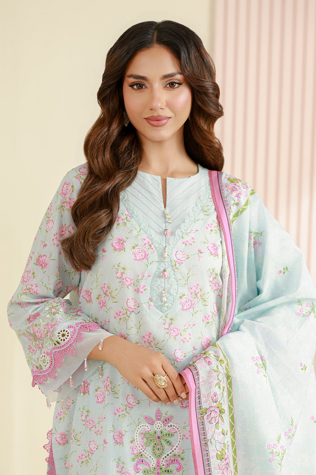 Embroidered Shirt Shalwar Dupatta - 0844