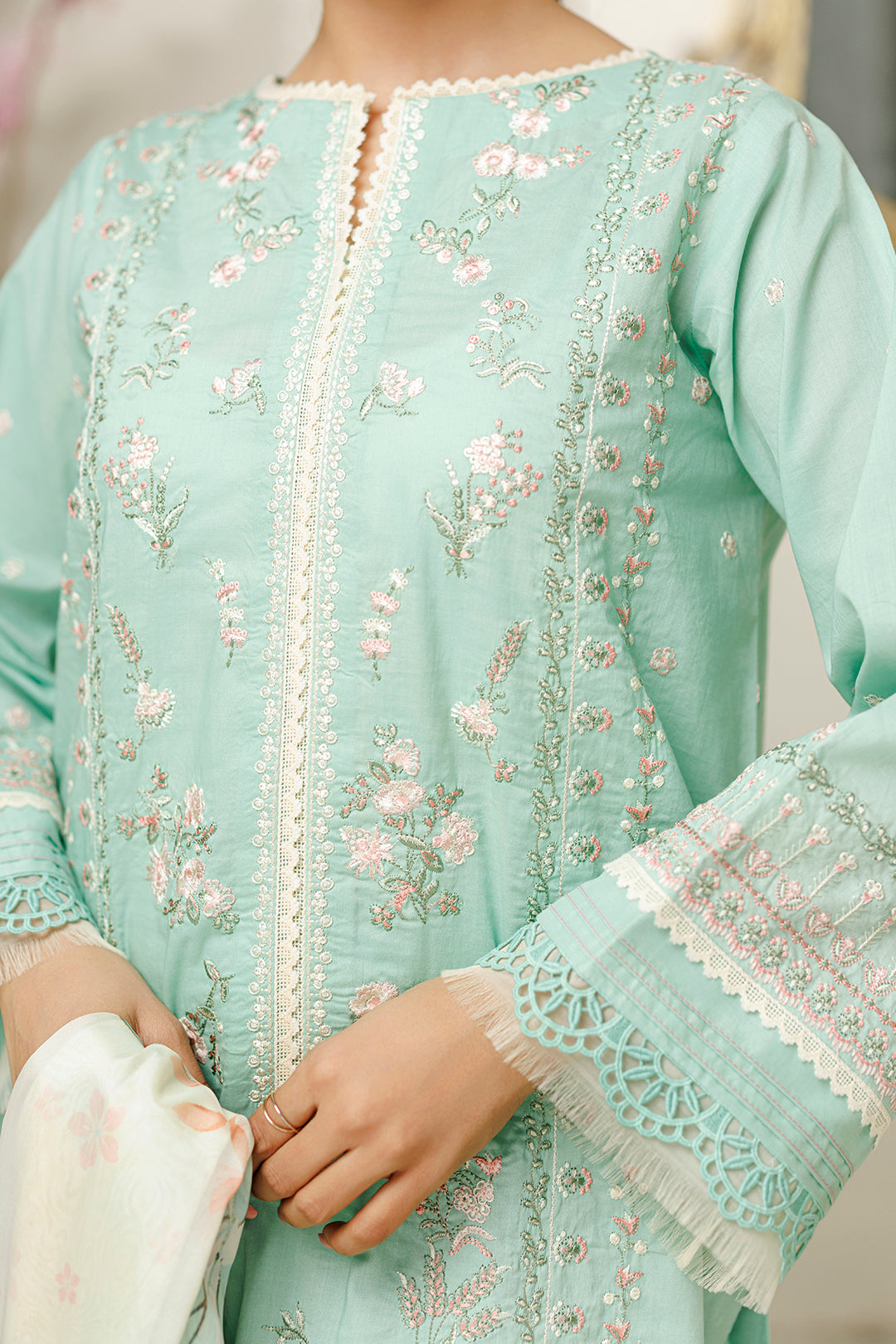 Embroidered Shirt Shalwar Dupatta - 0845