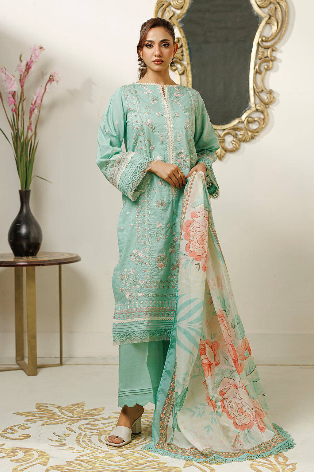 Embroidered Shirt Shalwar Dupatta - 0845