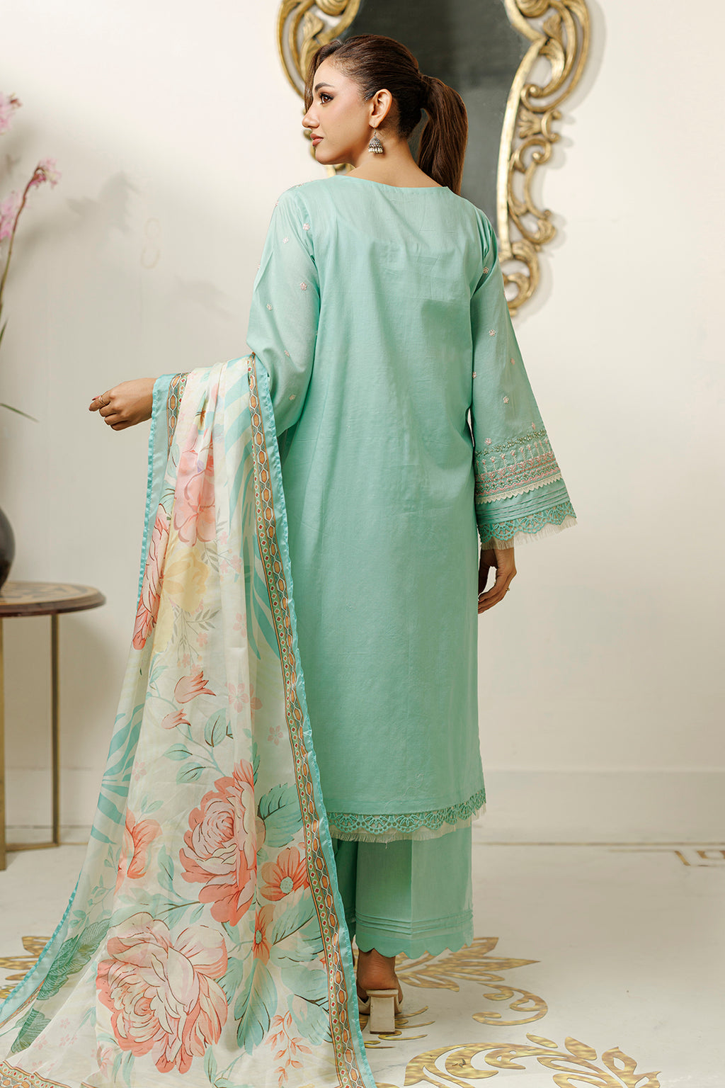 Embroidered Shirt Shalwar Dupatta - 0845