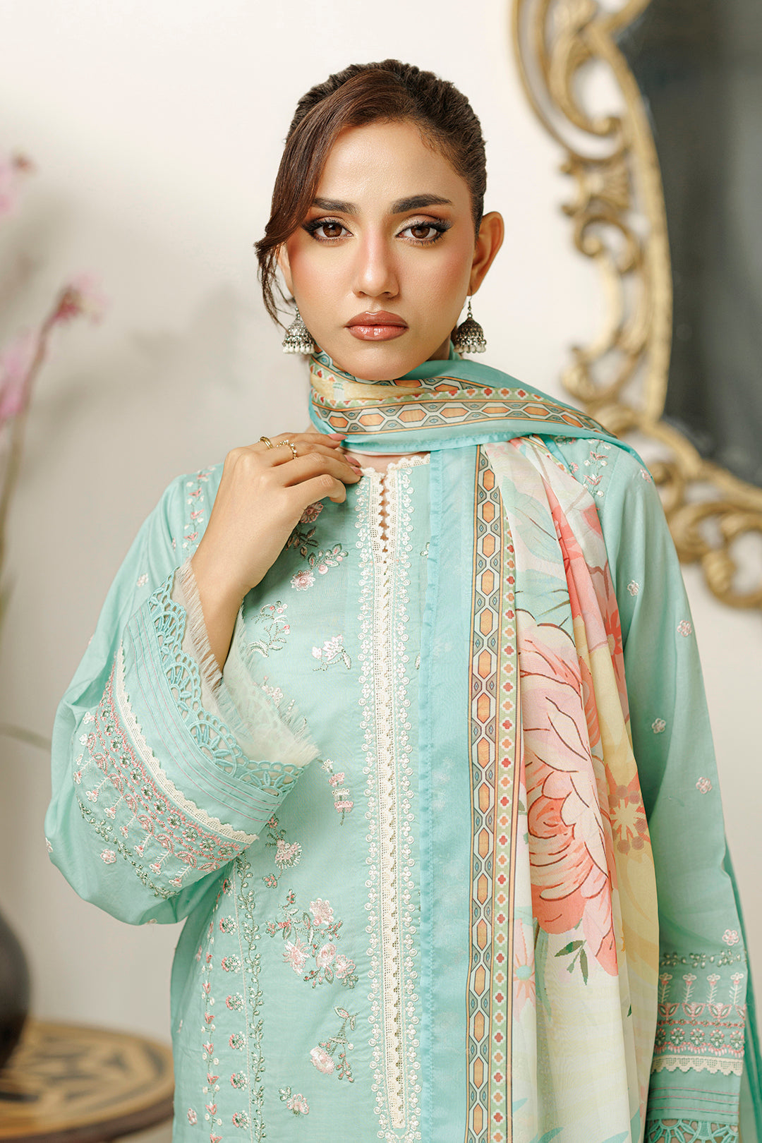 Embroidered Shirt Shalwar Dupatta - 0845
