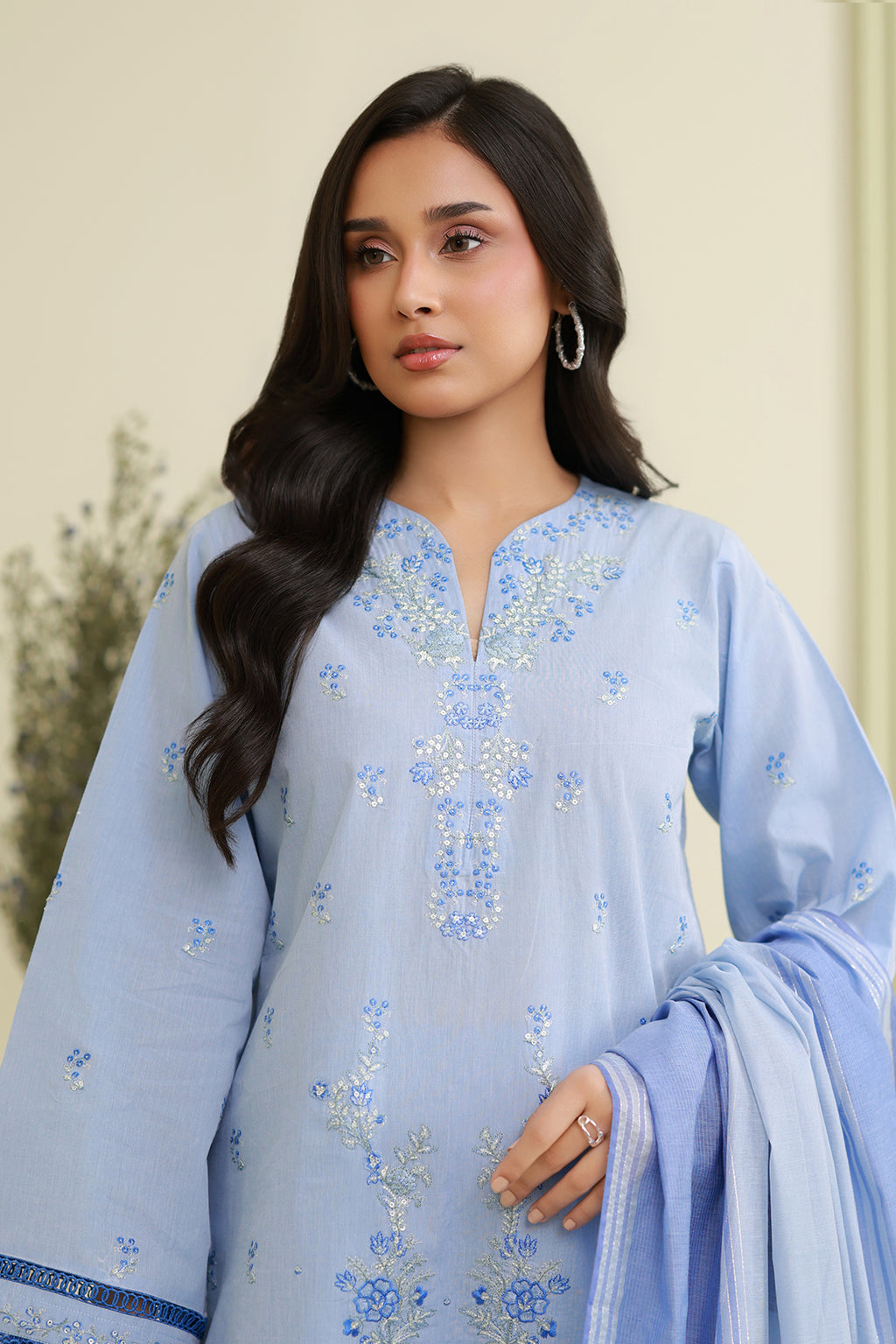 Embroidered Shirt Shalwar Dupatta - 0846