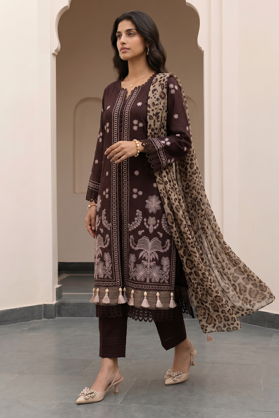 Embroidered Shirt Shalwar Dupatta - 0847