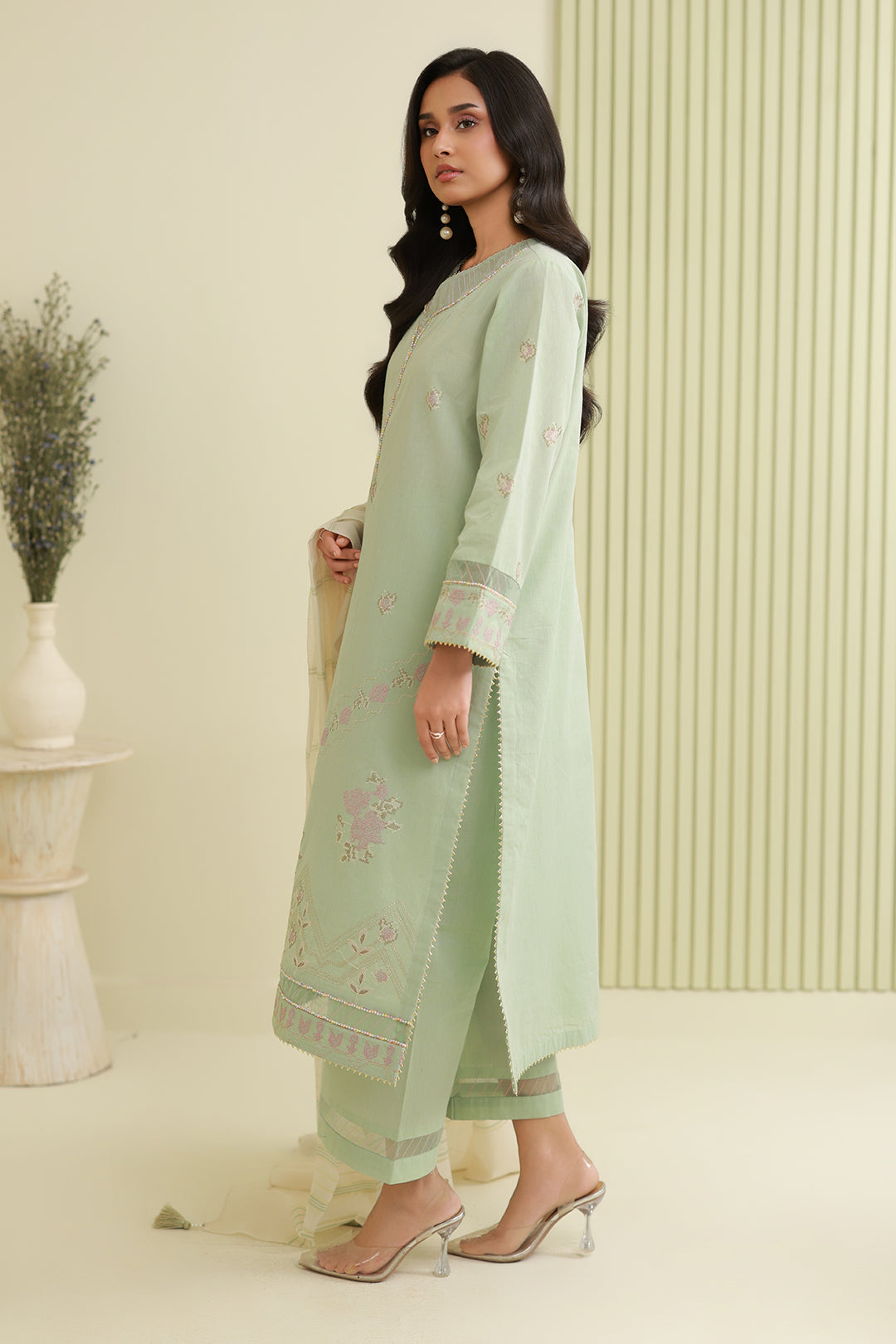 Embroidered Shirt Shalwar Dupatta - 0848