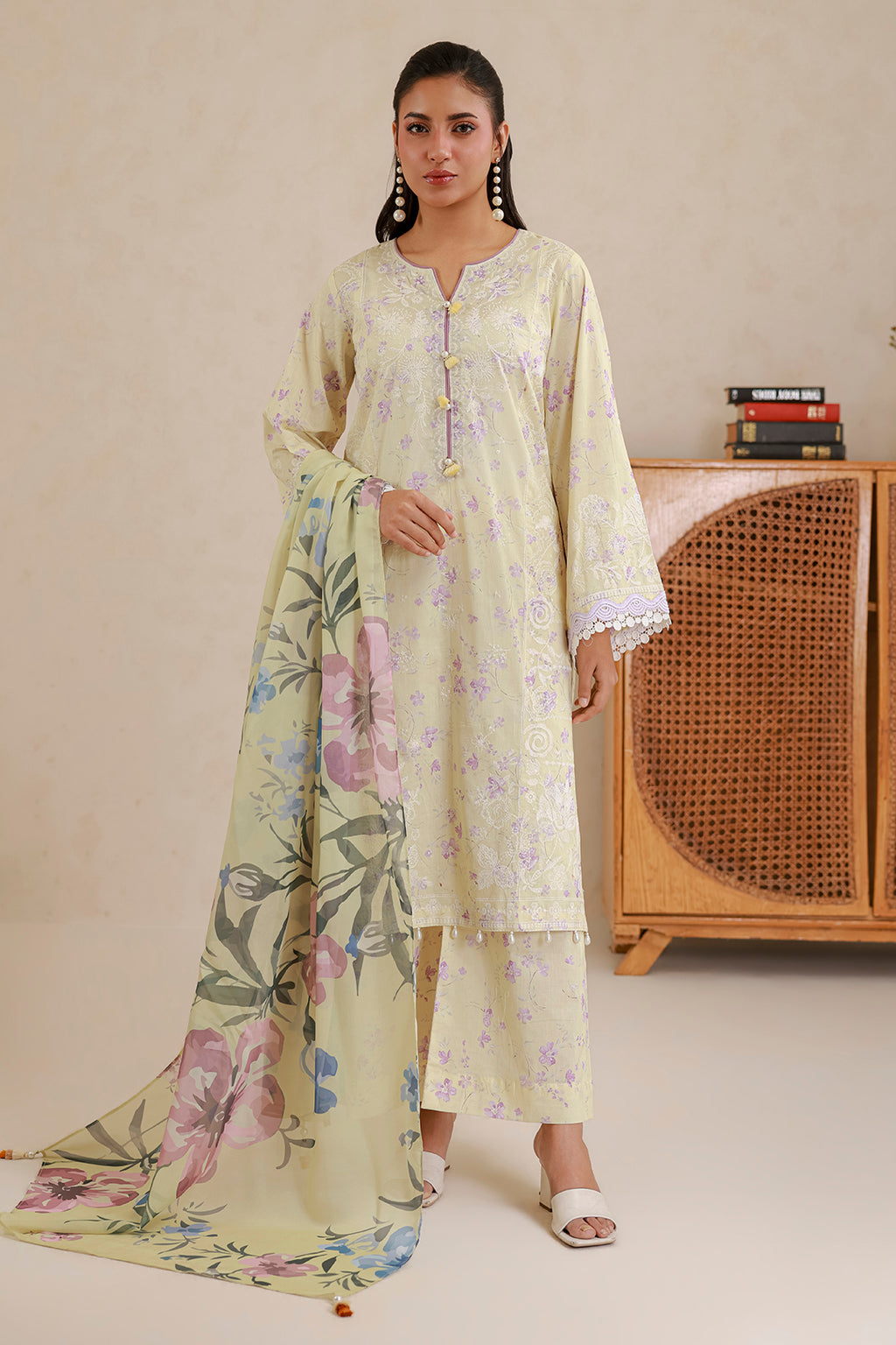 Embroidered Shirt Shalwar Dupatta - 0850