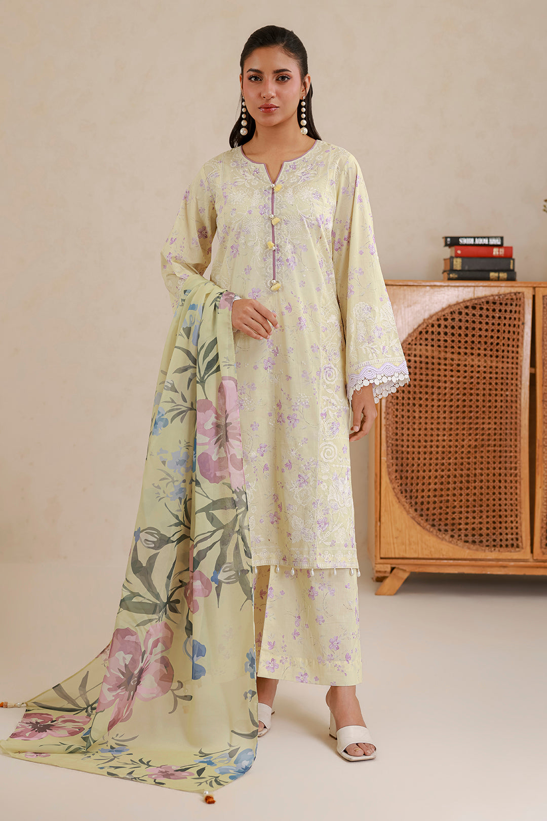 Embroidered Shirt Shalwar Dupatta - 0850