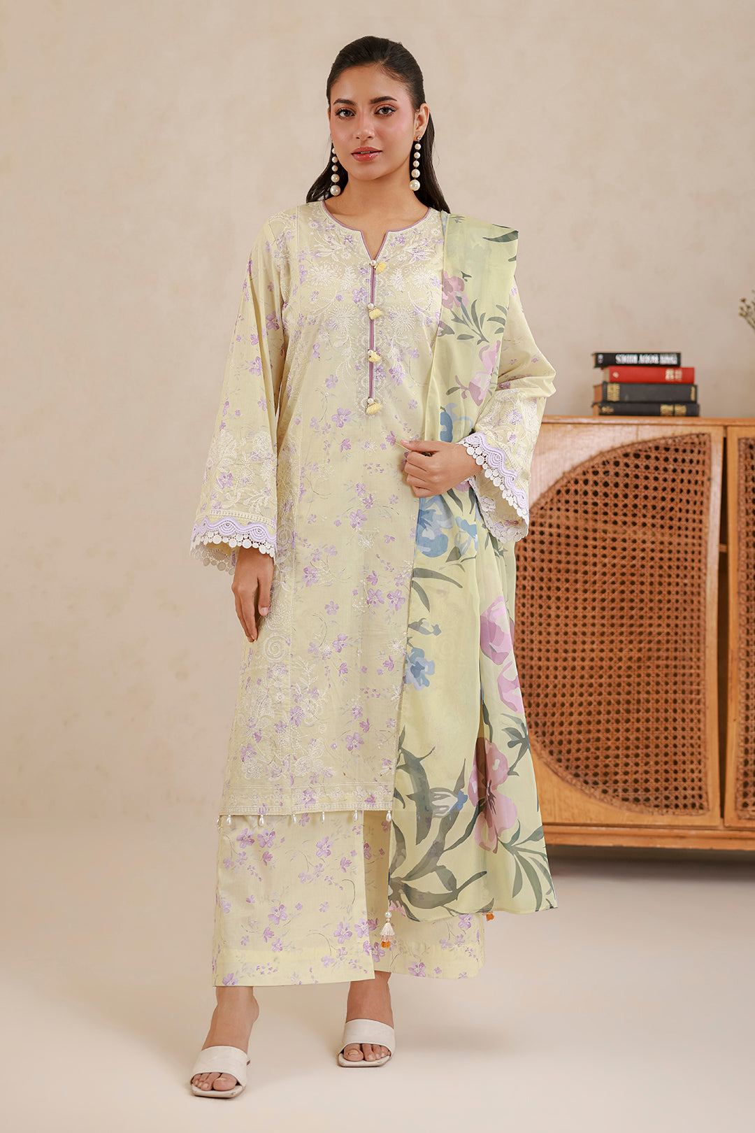 Embroidered Shirt Shalwar Dupatta - 0850