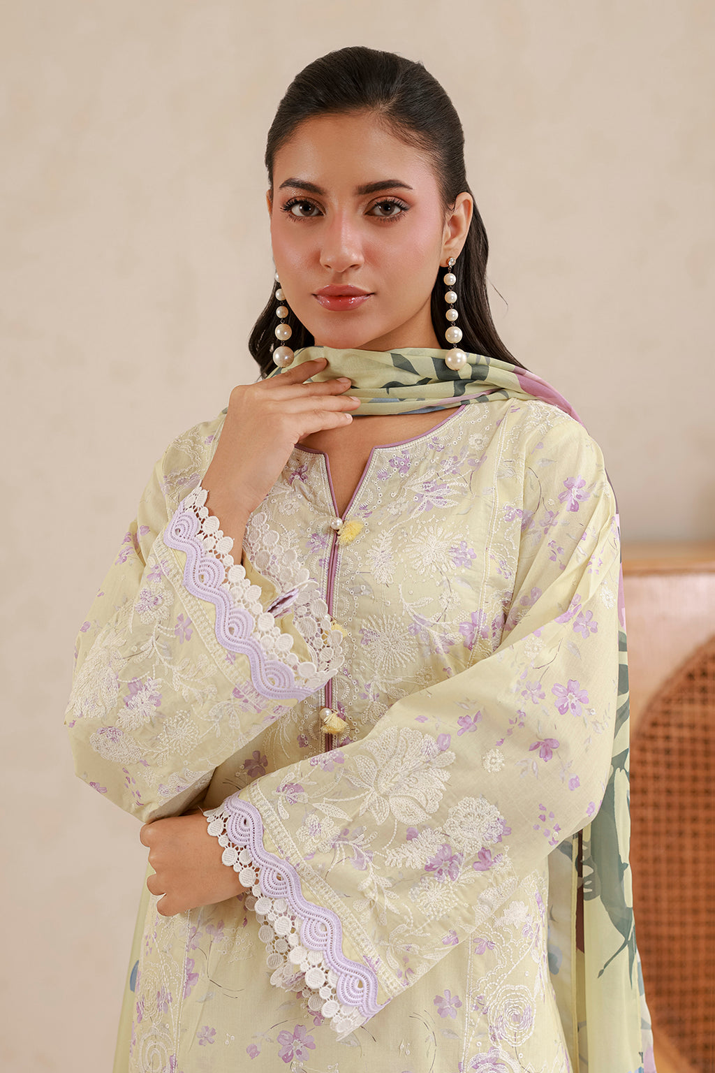 Embroidered Shirt Shalwar Dupatta - 0850