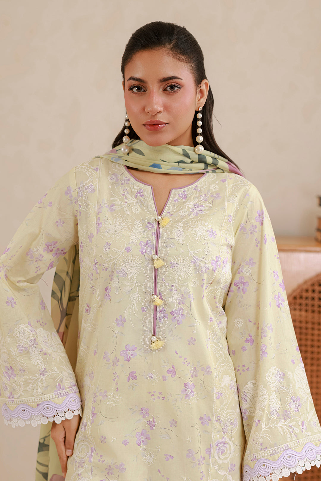 Embroidered Shirt Shalwar Dupatta - 0850