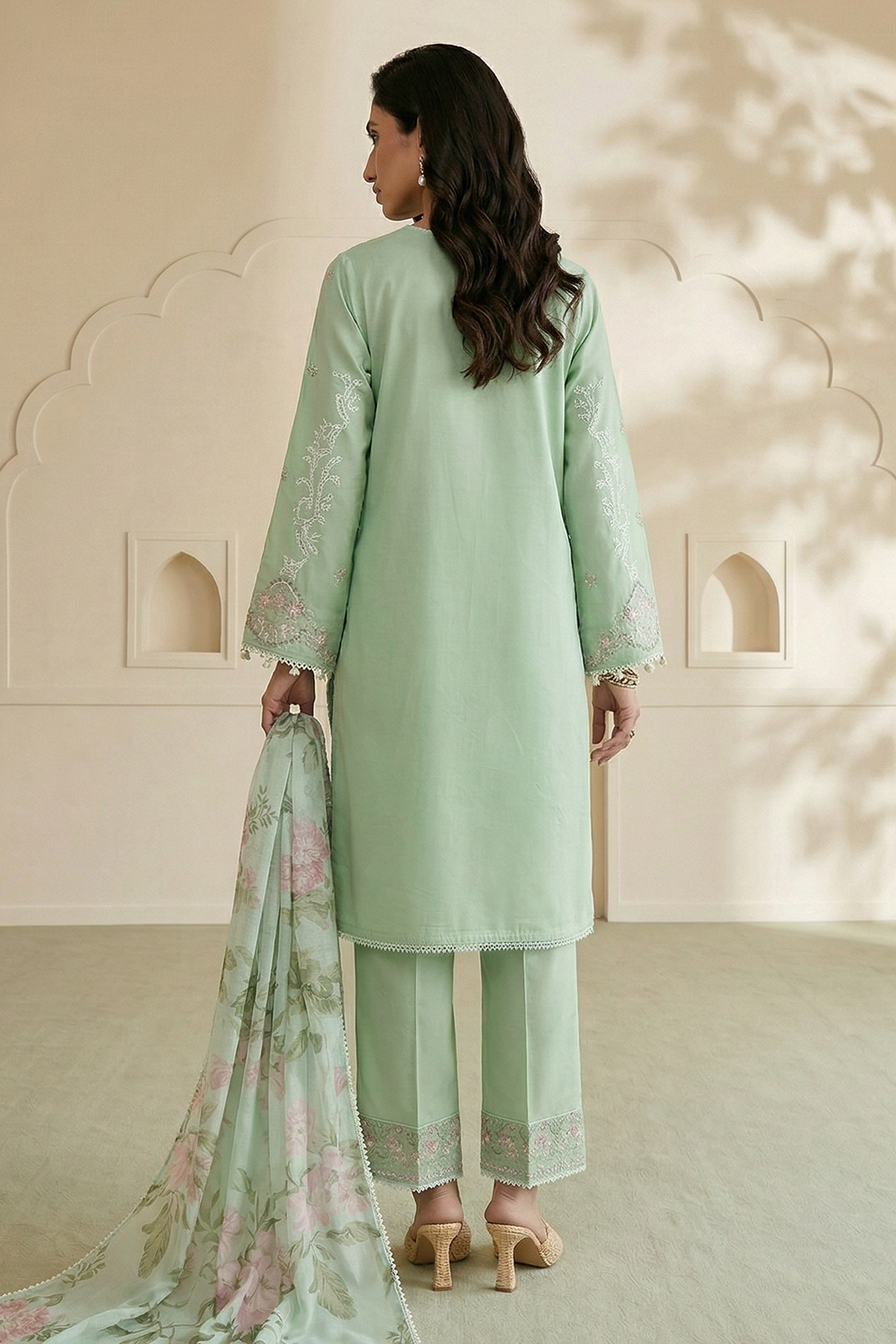 Embroidered Shirt Shalwar Dupatta - 0852