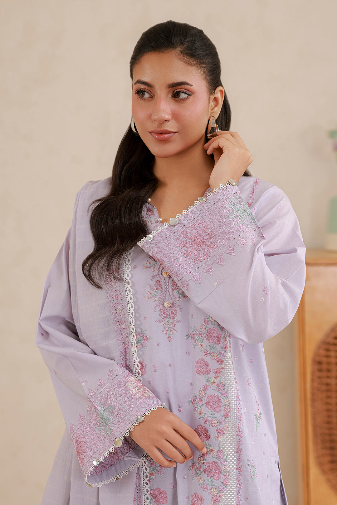 Embroidered Shirt Shalwar Dupatta - 0858