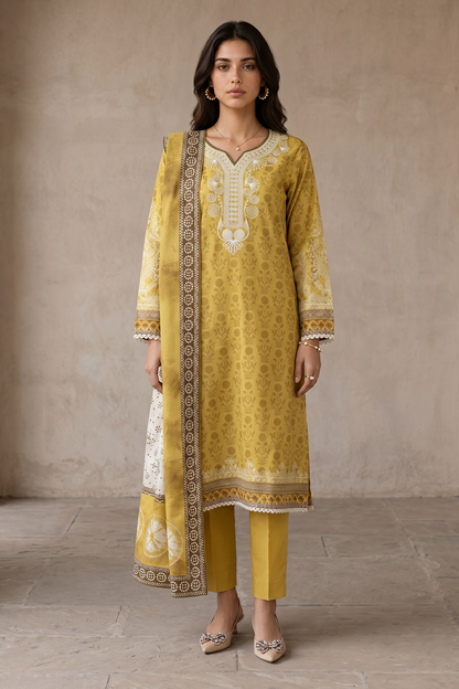 Embroidered Shirt Shalwar Dupatta - 0901