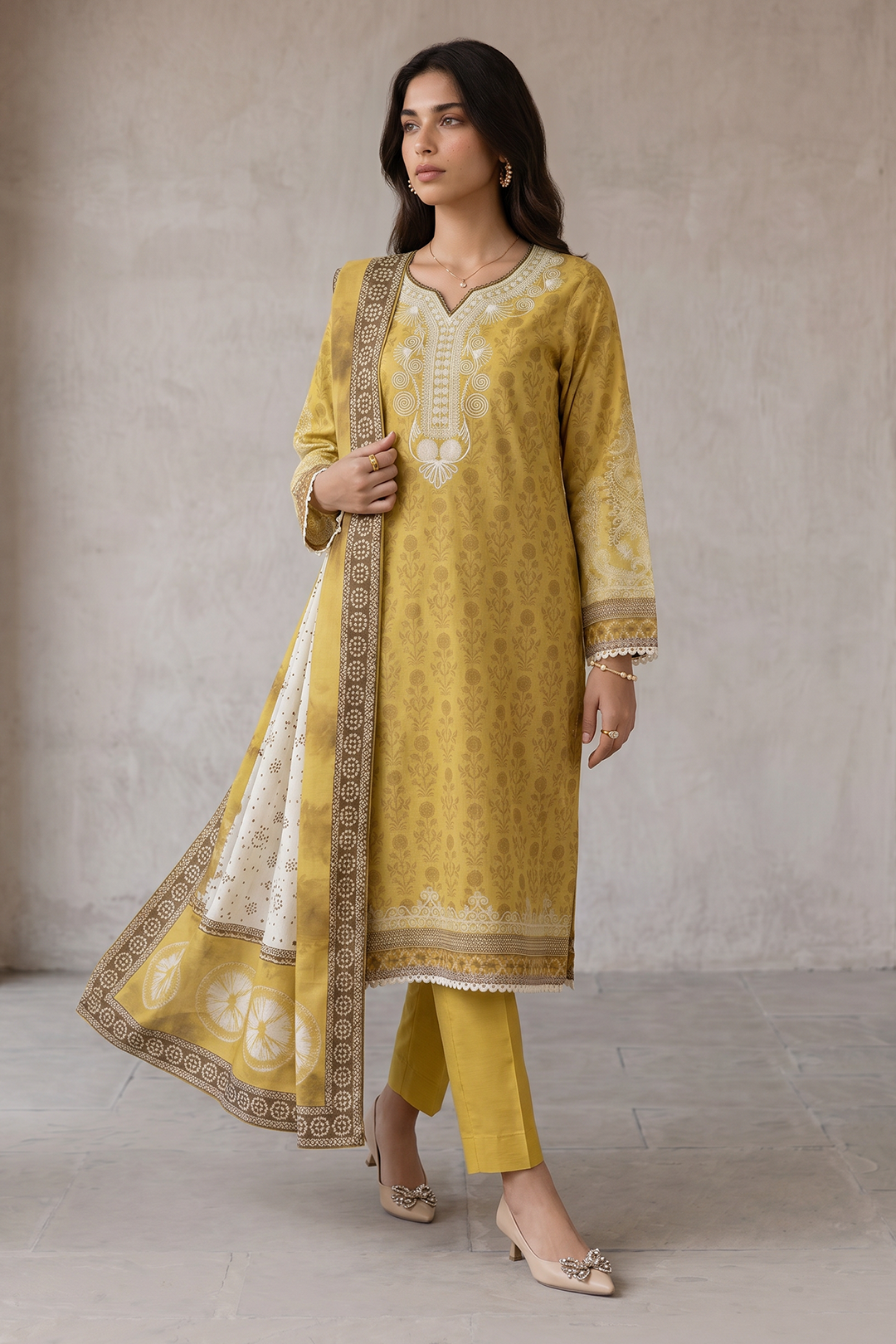 Embroidered Shirt Shalwar Dupatta - 0901