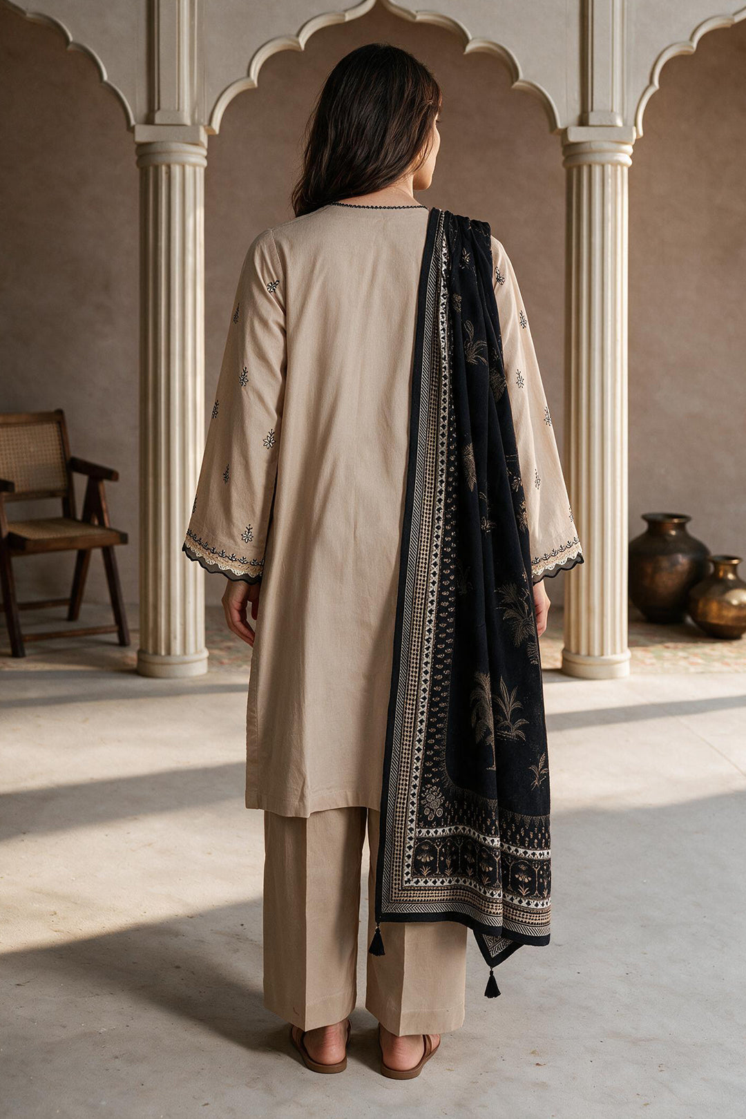 Embroidered Shirt Shalwar Dupatta - 0902