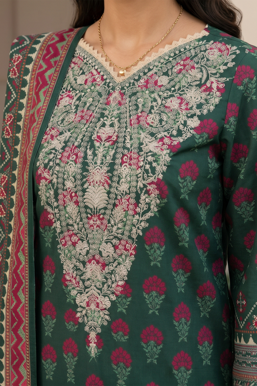 Embroidered Shirt Shalwar Dupatta - 0903