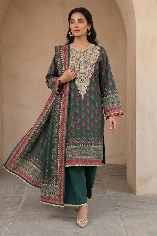 Embroidered Shirt Shalwar Dupatta - 0903