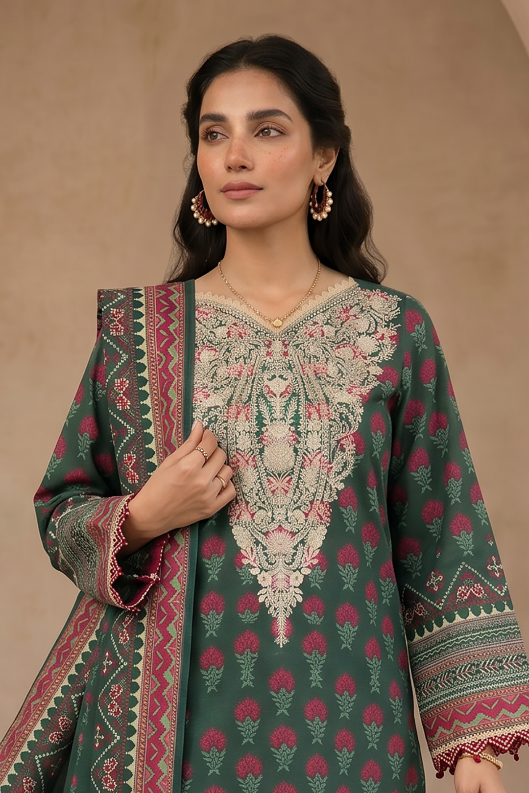 Embroidered Shirt Shalwar Dupatta - 0903