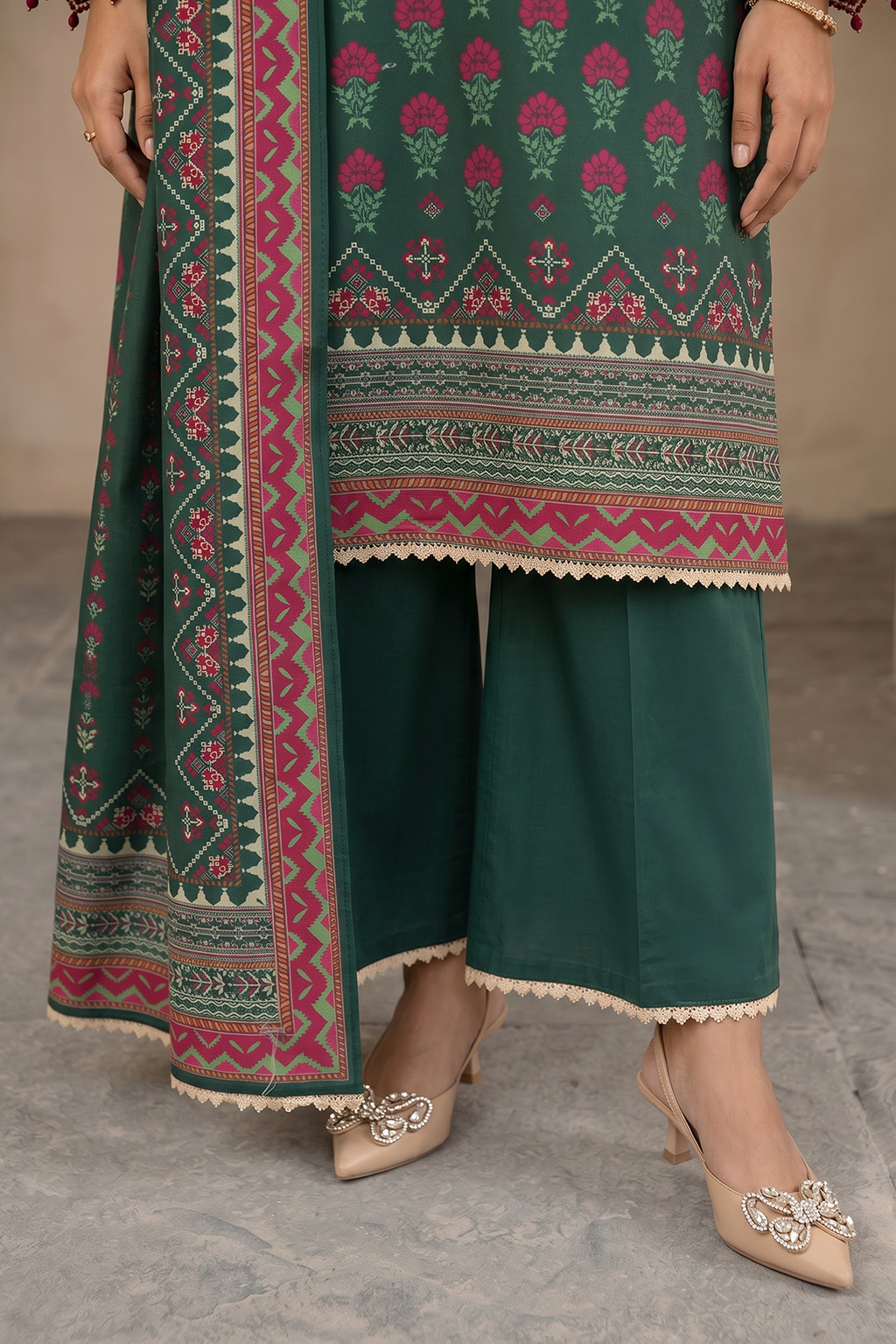 Embroidered Shirt Shalwar Dupatta - 0903