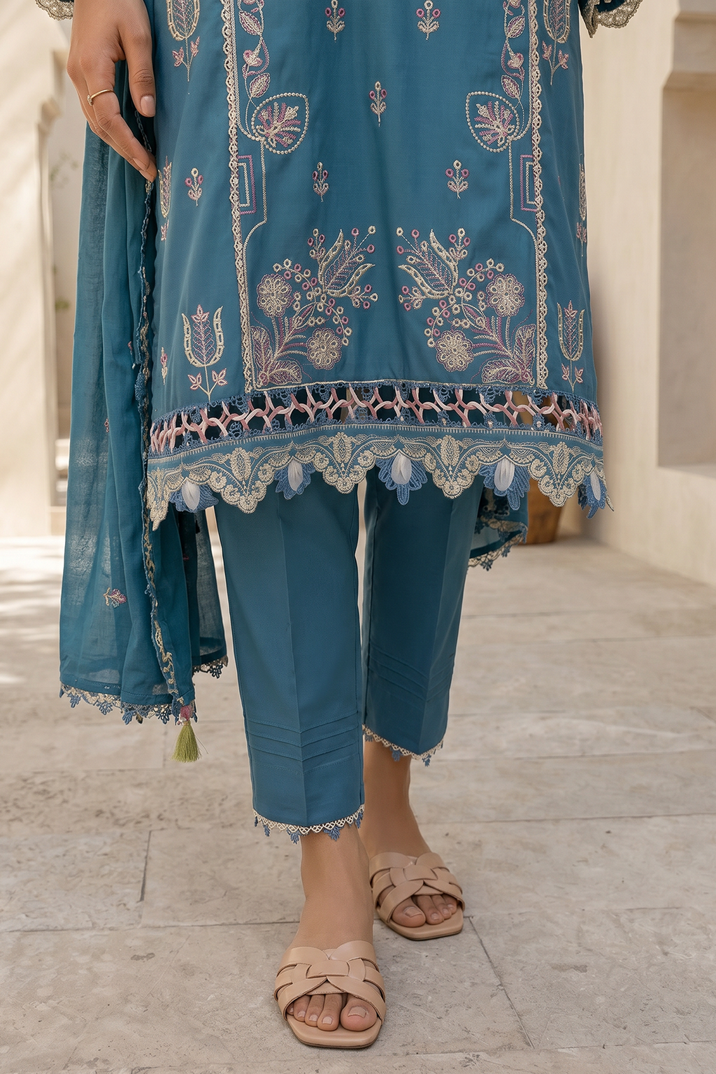 Embroidered Shirt Shalwar Dupatta - 0905