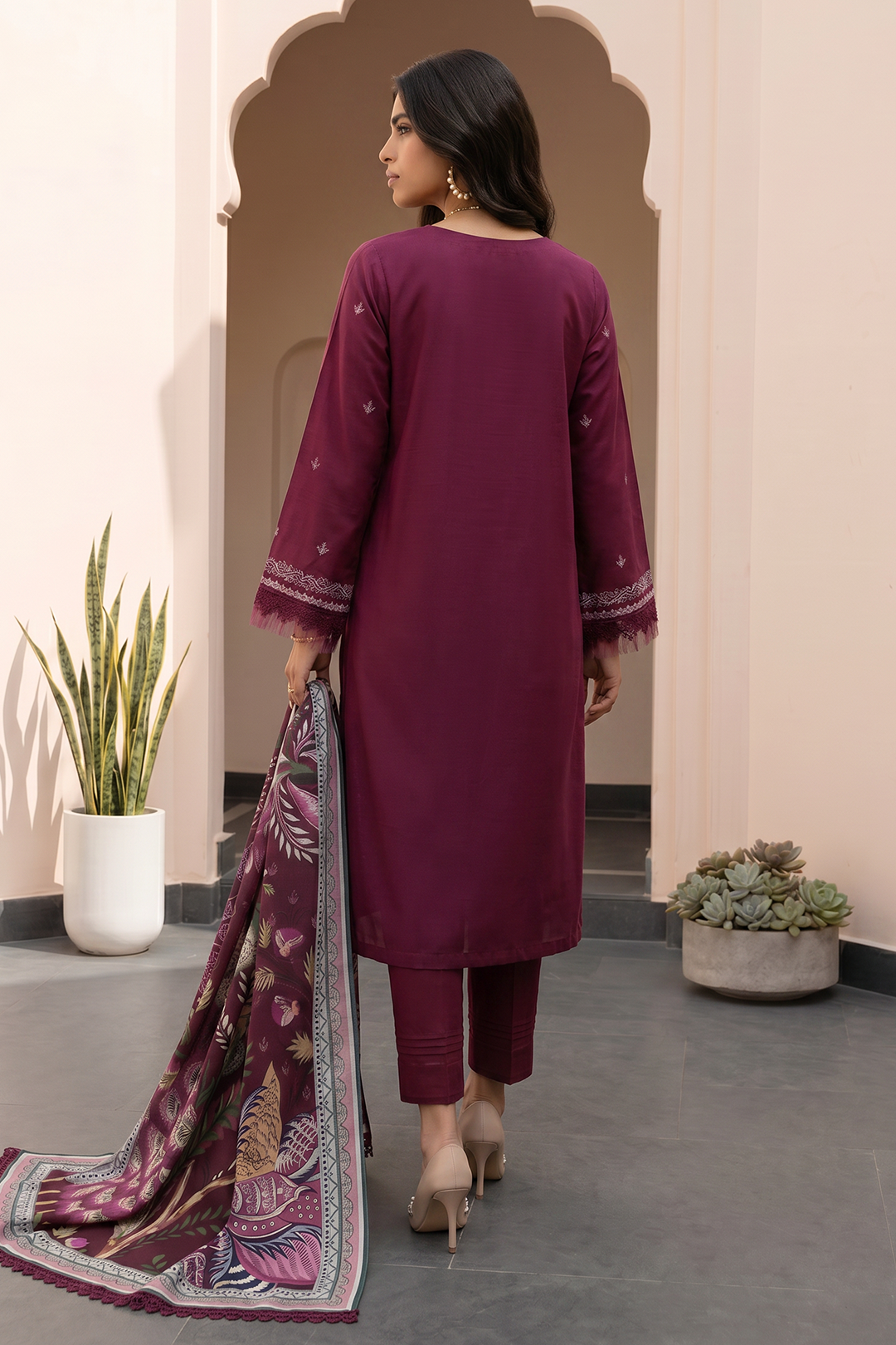 Embroidered Shirt Shalwar Dupatta - 0907