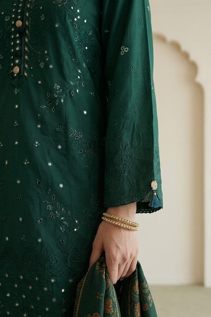 Embroidered Shirt Shalwar Dupatta - 0910