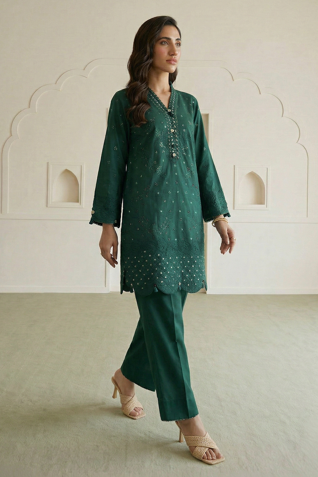 Embroidered Shirt Shalwar Dupatta - 0910
