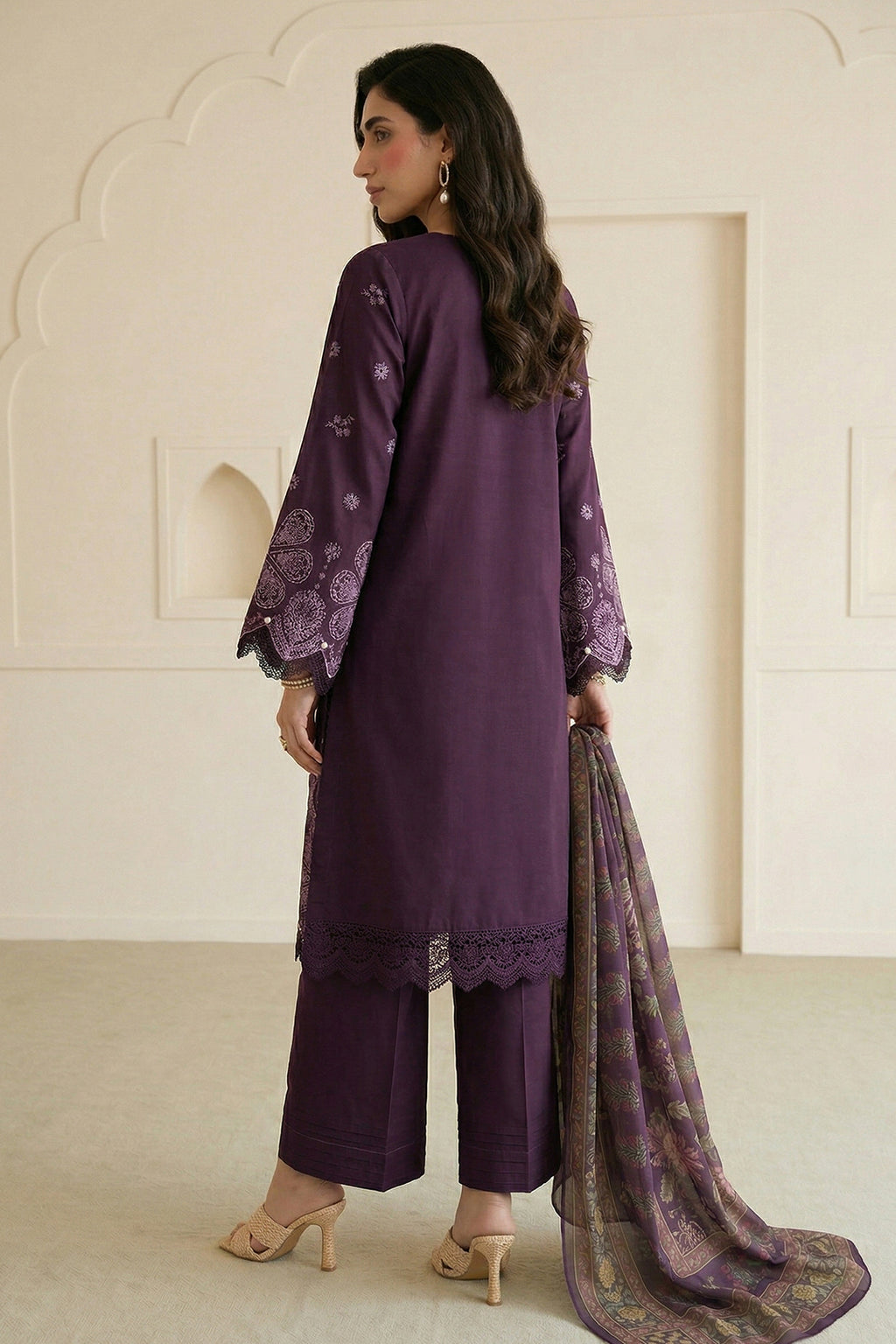 Embroidered Shirt Shalwar Dupatta - 0916