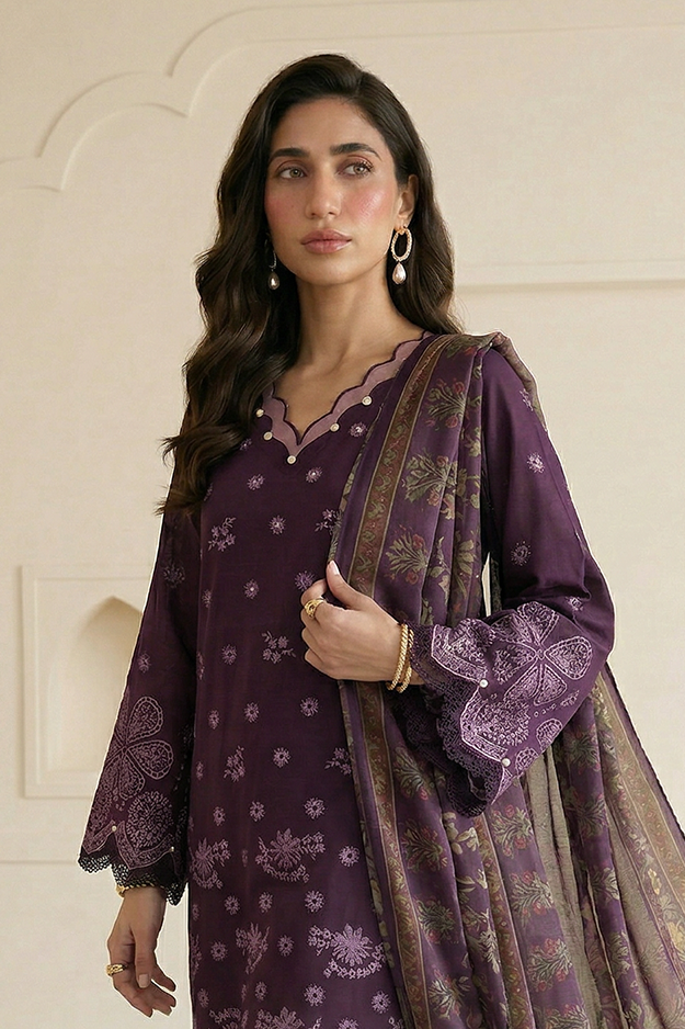 Embroidered Shirt Shalwar Dupatta - 0916