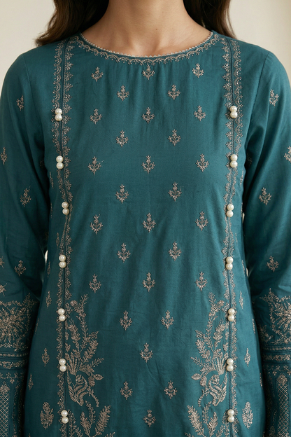 Embroidered Shirt Shalwar Dupatta - 0918