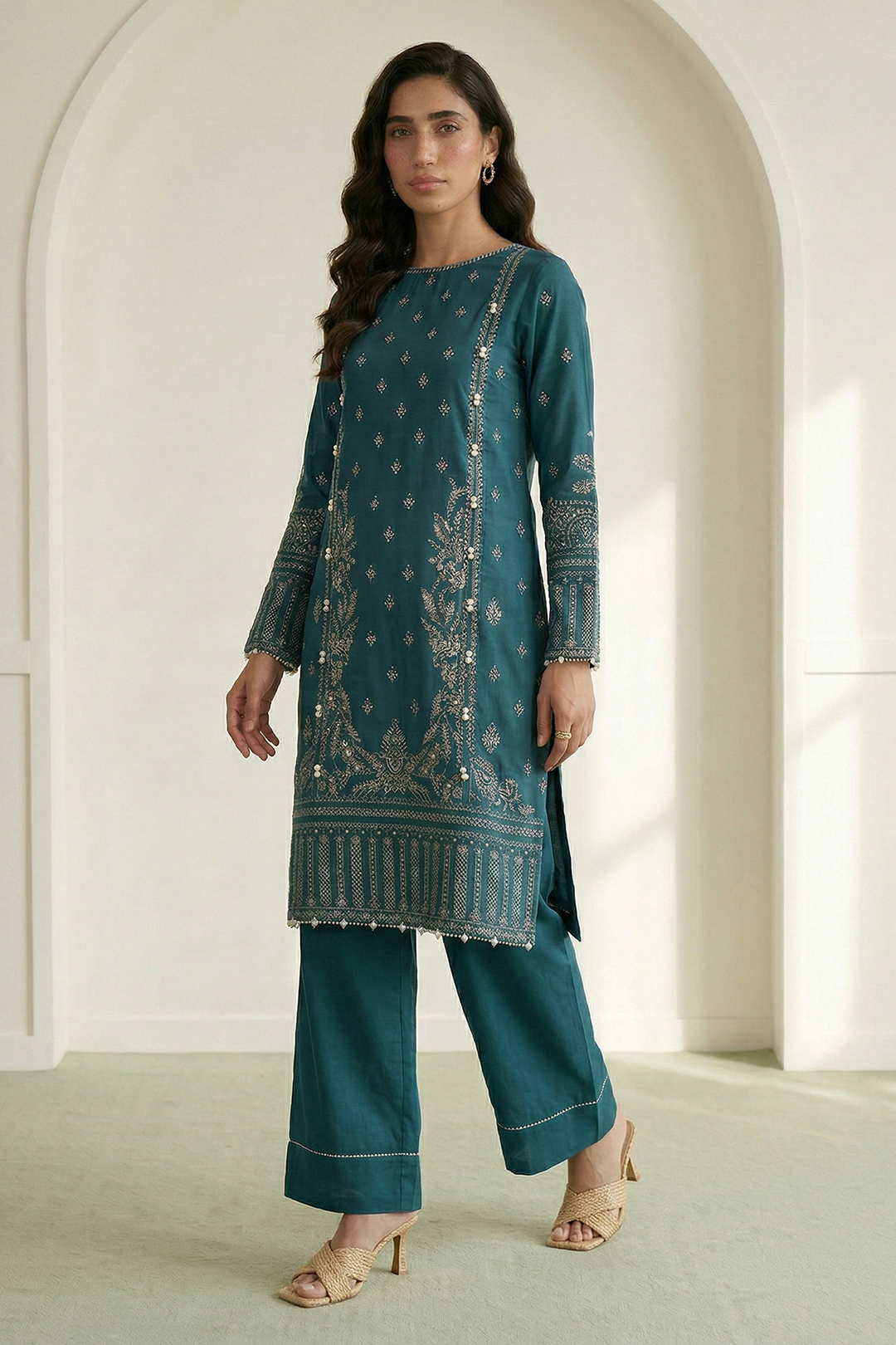Embroidered Shirt Shalwar Dupatta - 0918