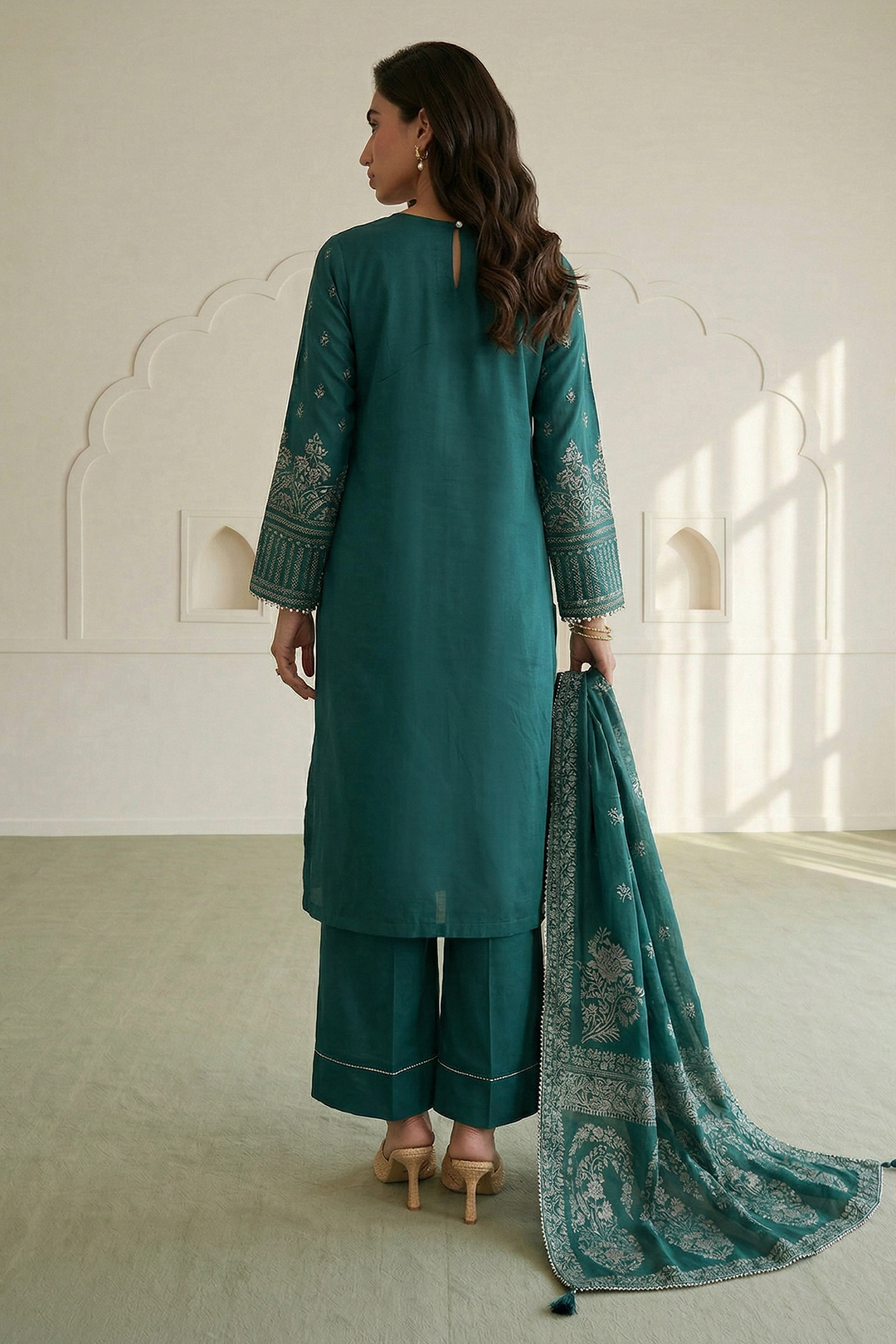 Embroidered Shirt Shalwar Dupatta - 0918