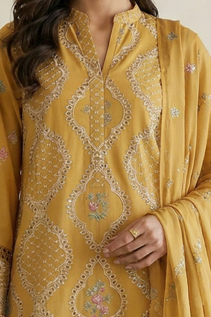 Embroidered Shirt Shalwar Dupatta - 0920