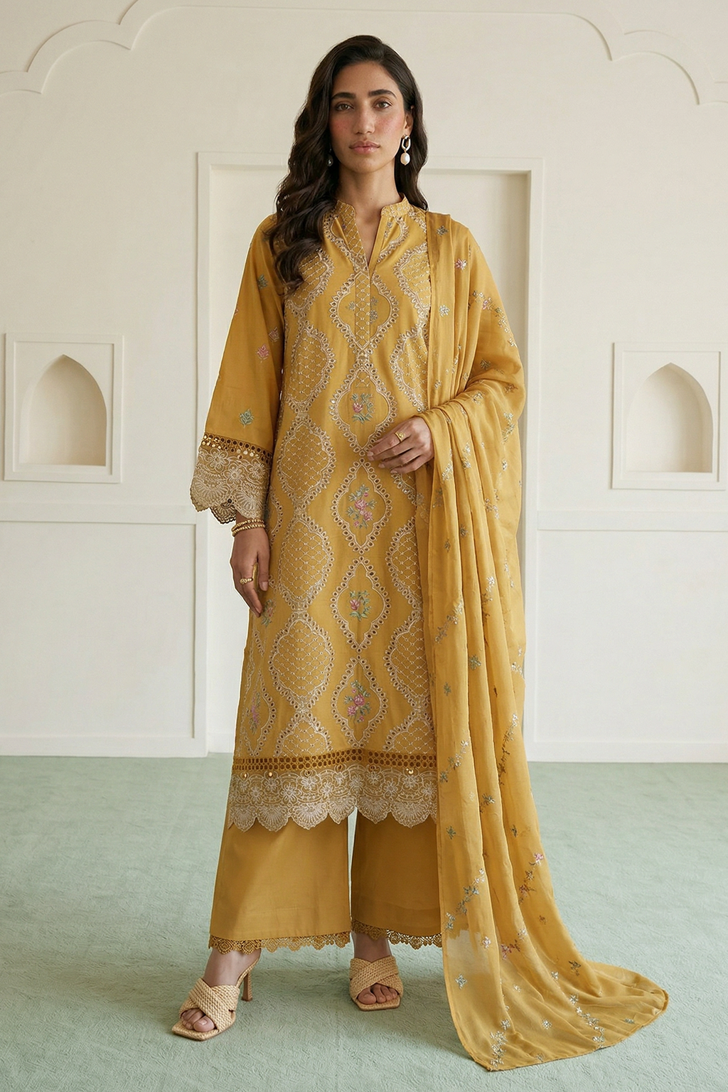Embroidered Shirt Shalwar Dupatta - 0920