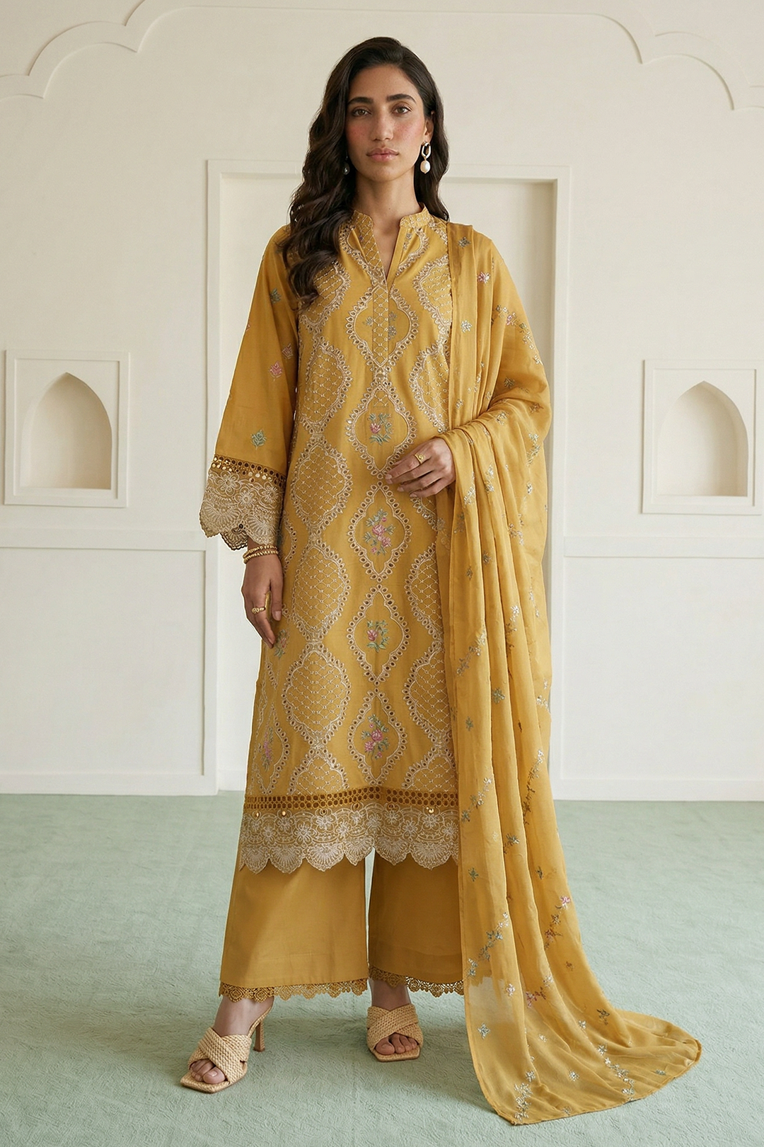 Embroidered Shirt Shalwar Dupatta - 0920