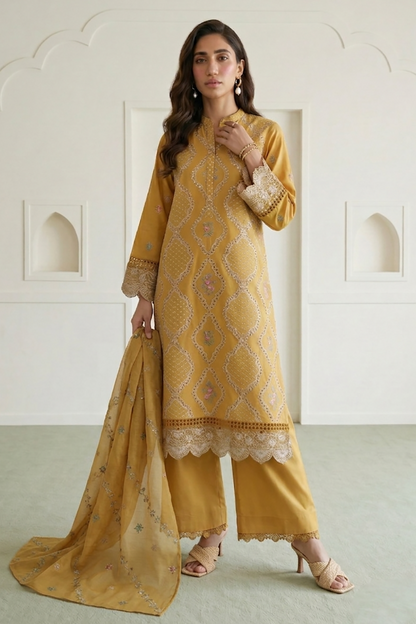 Embroidered Shirt Shalwar Dupatta - 0920